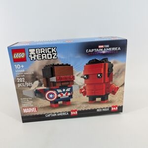 Lego Brickheadz Captain America & Red Hulk 202 Pieces New Sealed Retired